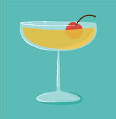 Mid Century Coupe cocktail - Editable