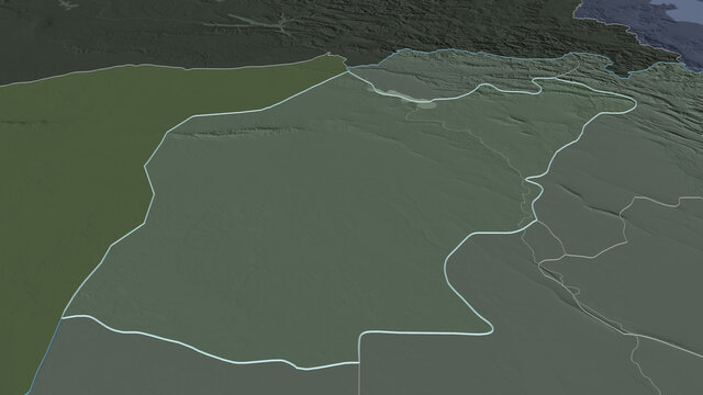 Ninawa, Iraq - outlined. Administrative