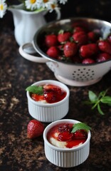 Pudding from semolina in the form of 