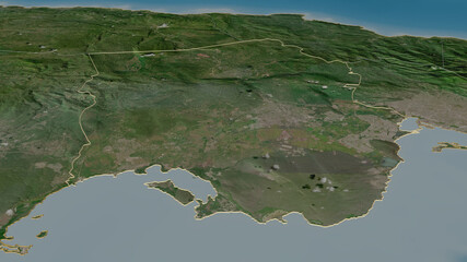 Saint Catherine, Jamaica - outlined. Satellite