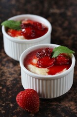 Pudding from semolina in the form of 