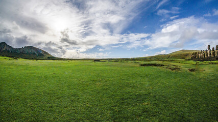 landscape with mountains and blue sky