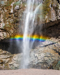 Fototapeta na wymiar waterfall with rainbow