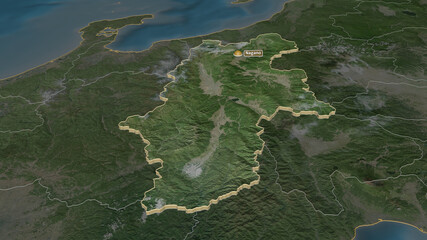 Nagano, Japan - extruded with capital. Satellite © Yarr65