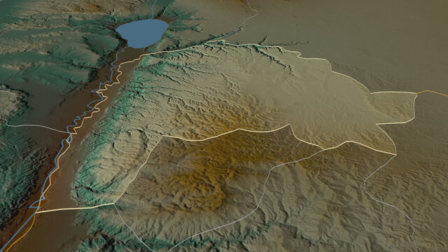 Irbid, Jordan - outlined. Relief