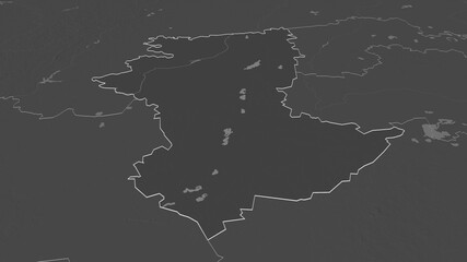 Qostanay, Kazakhstan - outlined. Bilevel