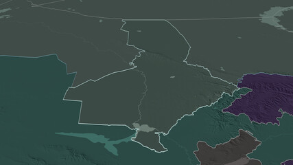 South Kazakhstan, Kazakhstan - outlined. Administrative