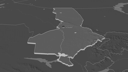 South Kazakhstan, Kazakhstan - extruded with capital. Bilevel