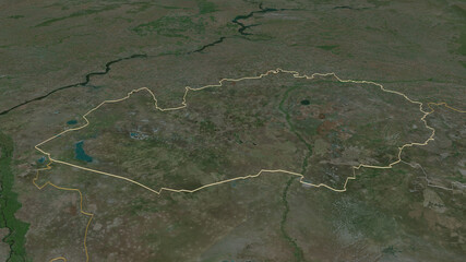 West Kazakhstan, Kazakhstan - outlined. Satellite