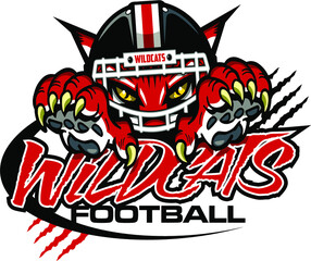 wildcats football team design with mascot and claws for school, college or league © EarlFergusonClipart