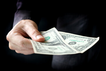 Hand of business man  he holds the