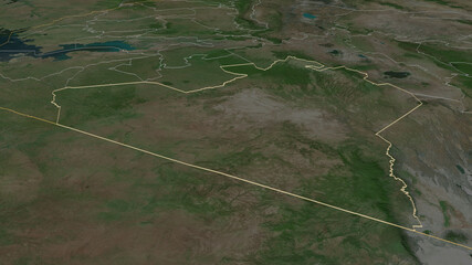 Narok, Kenya - outlined. Satellite