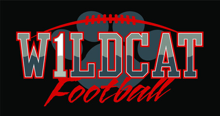 wildcat football team design with mascot and claw for school, college or league