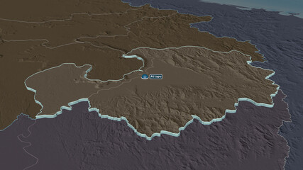 Attapu, Laos - extruded with capital. Administrative