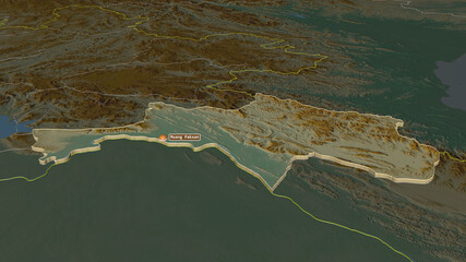 Bolikhamxai, Laos - extruded with capital. Relief