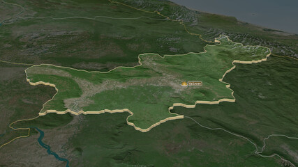 Saravan, Laos - extruded with capital. Satellite