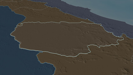 Savannakhét, Laos - outlined. Administrative