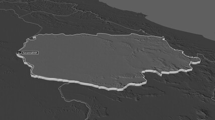 Savannakhét, Laos - extruded with capital. Bilevel