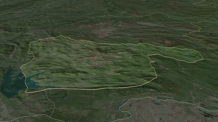 Xaisômboun, Laos - outlined. Satellite