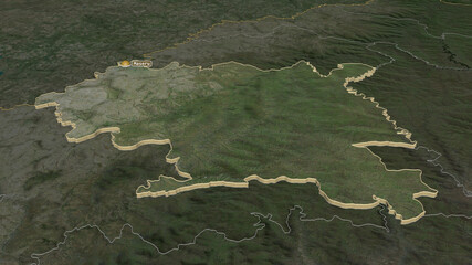 Maseru, Lesotho - extruded with capital. Satellite