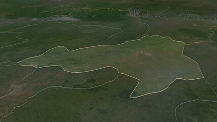 Bong, Liberia - outlined. Satellite