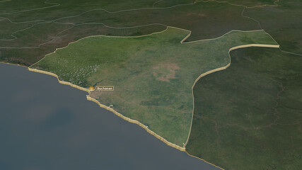 Grand Bassa, Liberia - extruded with capital. Satellite