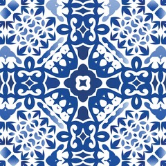 Ornamental azulejo portugal tiles decor.