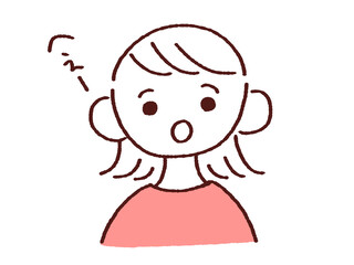 リアクションする若い女性