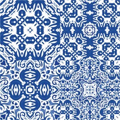 Ethnic ceramic tiles in portuguese azulejo.