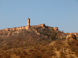 Naklejka premium Jaigarh Fort located on hte peak of Aravalli range of hills, Jaipur, India