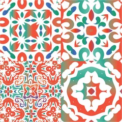 Antique ornate tiles talavera mexico.