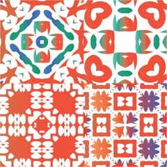 Ethnic ceramic tiles in mexican talavera.