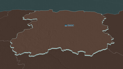 Šiauliai, Lithuania - extruded with capital. Administrative