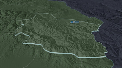 Berovo, Macedonia - extruded with capital. Administrative