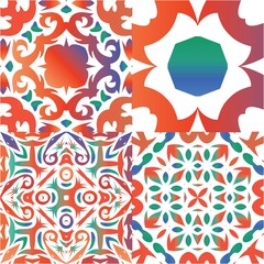 Ethnic ceramic tiles in mexican talavera.