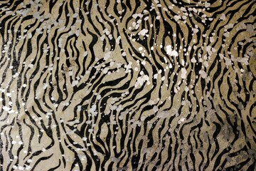 Closeup shot of zebra hide with metallic acid wash
