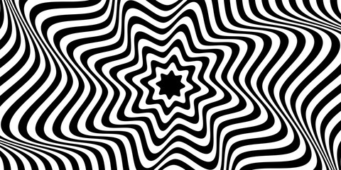 Abstract dark with white op art stripe line design background