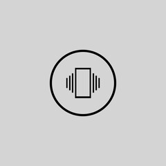 vector illustration of a bar code icon, volume icon, vibrate icon 