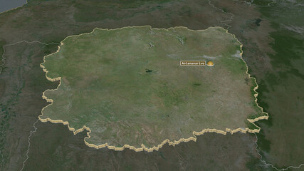 Antananarivo, Madagascar - extruded with capital. Satellite
