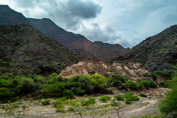 Panorama of the Ruta 68 from Salta to Cafayate in Argentina
