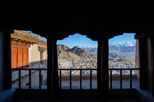 View Of Leh City From Balcony Of Leh Palace