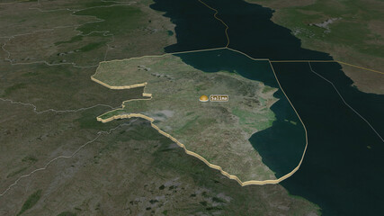 Salima, Malawi - extruded with capital. Satellite