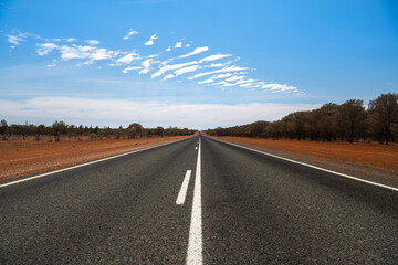 Endless road into the desert, Outback, Australia