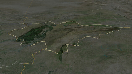 Mopti, Mali - outlined. Satellite