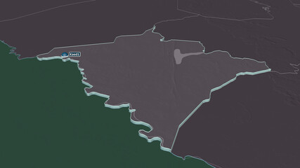 Gorgol, Mauritania - extruded with capital. Administrative