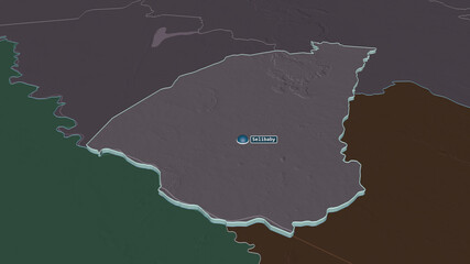 Guidimaka, Mauritania - extruded with capital. Administrative