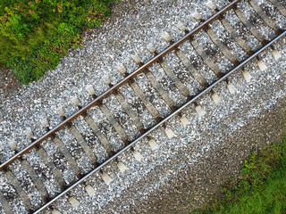Background with gravel and railroad line