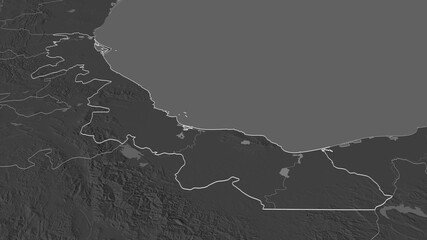 Veracruz, Mexico - outlined. Bilevel