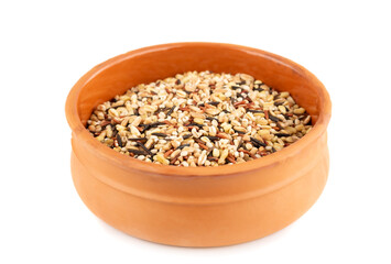 Mixed groats in bowl