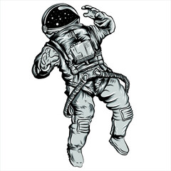 astronaut vector grayscale  © pethok